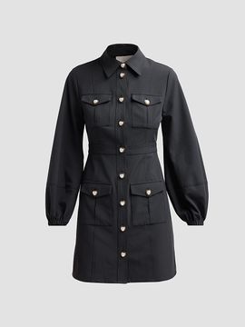 Cinq à Sept Women's Lumira Pearlescent-Button Mini Dress