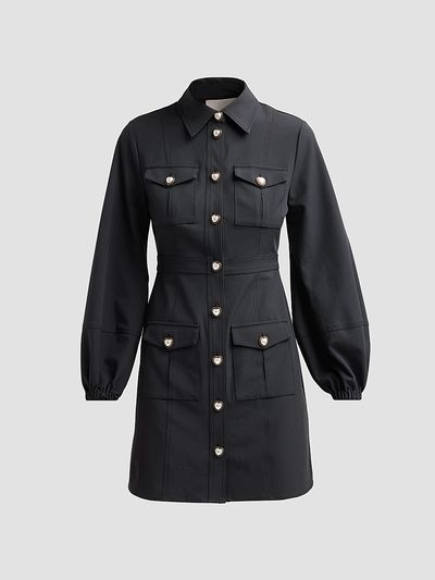 Cinq à Sept Women's Lumira Pearlescent-Button Mini Dress