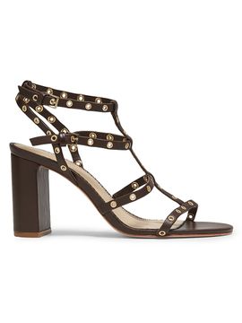 Cinq à Sept Women's Maisie Grommet Strappy Leather Block Sandals