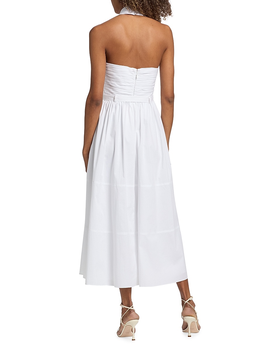 luxe cross front halter midi dress Plus Size Ruched Sleeveless Slinky Criss Cross, Carly Criss Cross Midi Dress in Oatmeal, Size 3X, For GNO/Date Night