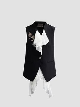 Cinq à Sept Women's Maren Ruffle-Front Vest