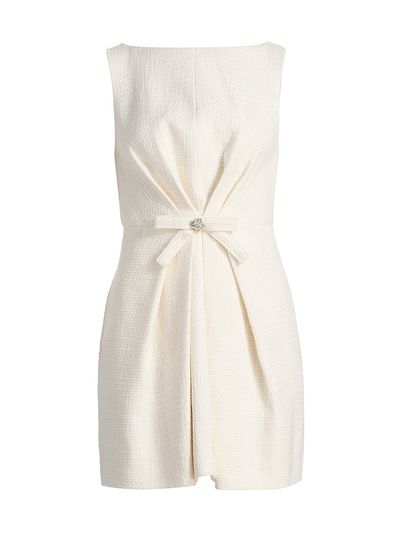 Cinq à Sept Women's Marista Gathered Bow Tweed Minidress