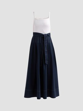 Cinq à Sept Women's Olivia Mixed-Media Tie-Waist Maxi Dress