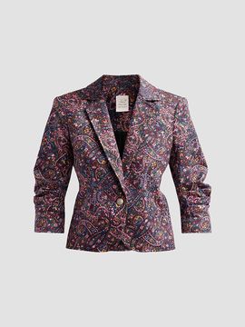 Cinq à Sept Women's Paisley Denim Le Petit Khloe Blazer
