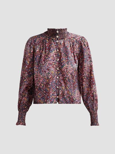 Cinq à Sept Women's Pia Paisley Cotton-Blend Long-Sleeve Top
