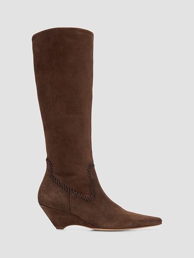 Cinq à Sept Women's Resort Marta 60MM Whipstitched Suede Boots
