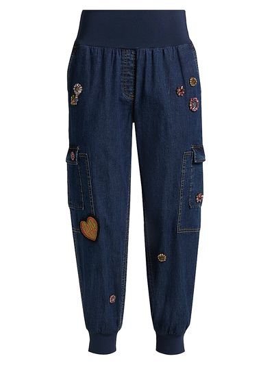 Cinq à Sept Women's Retro Love Giles Patched Stretch-Denim Pants