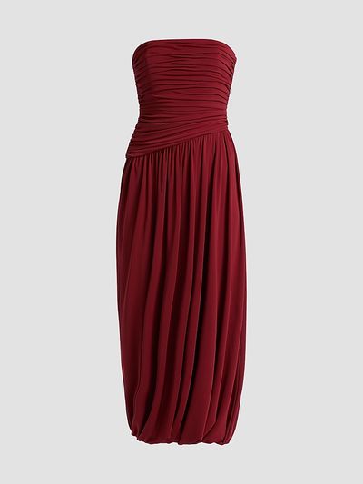 Cinq à Sept Women's Rosine Strapless Bubble-Hem Midi Dress