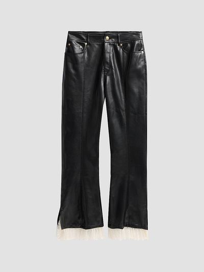 Cinq à Sept Women's Roxie Maisie Lace-Cuff Faux Leather Pants