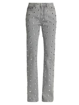 Cinq à Sept Women's Samantha Studded Boot-Cut Jeans