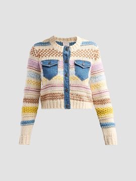 Cinq à Sept Women's Suki Denim Patchwork Cardigan