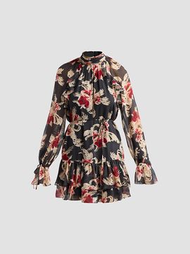 Cinq à Sept Women's Sylviane Floral Silk A-Line Mini Dress