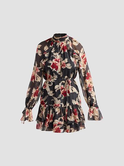 Cinq à Sept Women's Sylviane Floral Silk A-Line Mini Dress