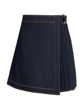 Cinq à Sept Women's Tammi Pleated Denim Miniskirt
