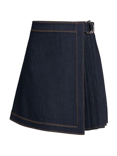 Cinq à Sept Women's Tammi Pleated Denim Miniskirt