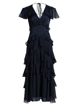 Cinq à Sept Women's Tatum Tiered Ruffled Chiffon Midi-Dress
