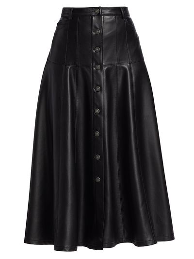 Cinq à Sept Women's Veena Faux Leather Midi-Skirt