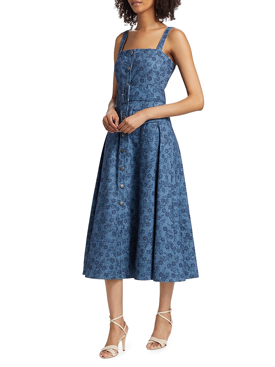 Cinq  Sept - Women's Vega Floral Denim Fit-N-Flare Midi-Dress
