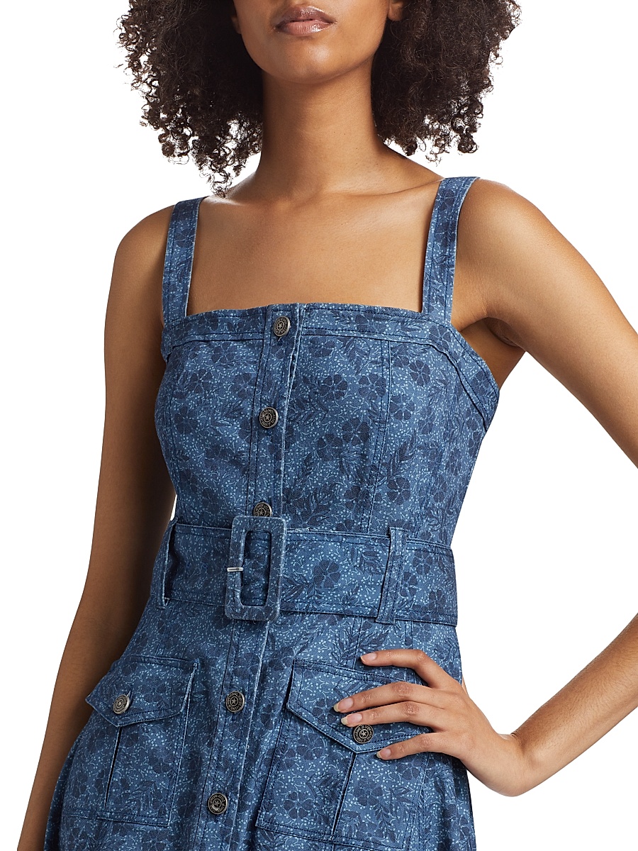 slim fit dress slacks Joseph Ribkoff Denim Fit And Flare Midi Dress With Belt-262901 – Unique  Apparel USA main image 0