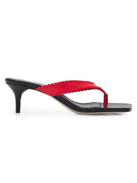Cinq à Sept Women's Woven Leather Kitten-Heel Sandals