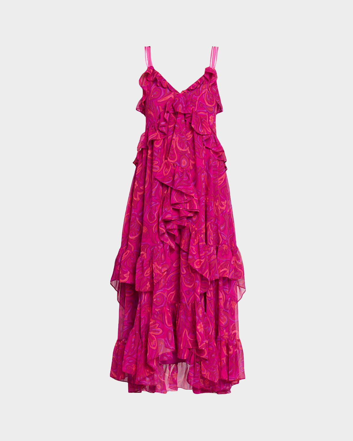 Cinq a Sept Anahi Ruffled Paisley Bloom Maxi Dress