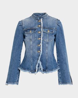Cinq a Sept Avril Frayed Denim Jacket