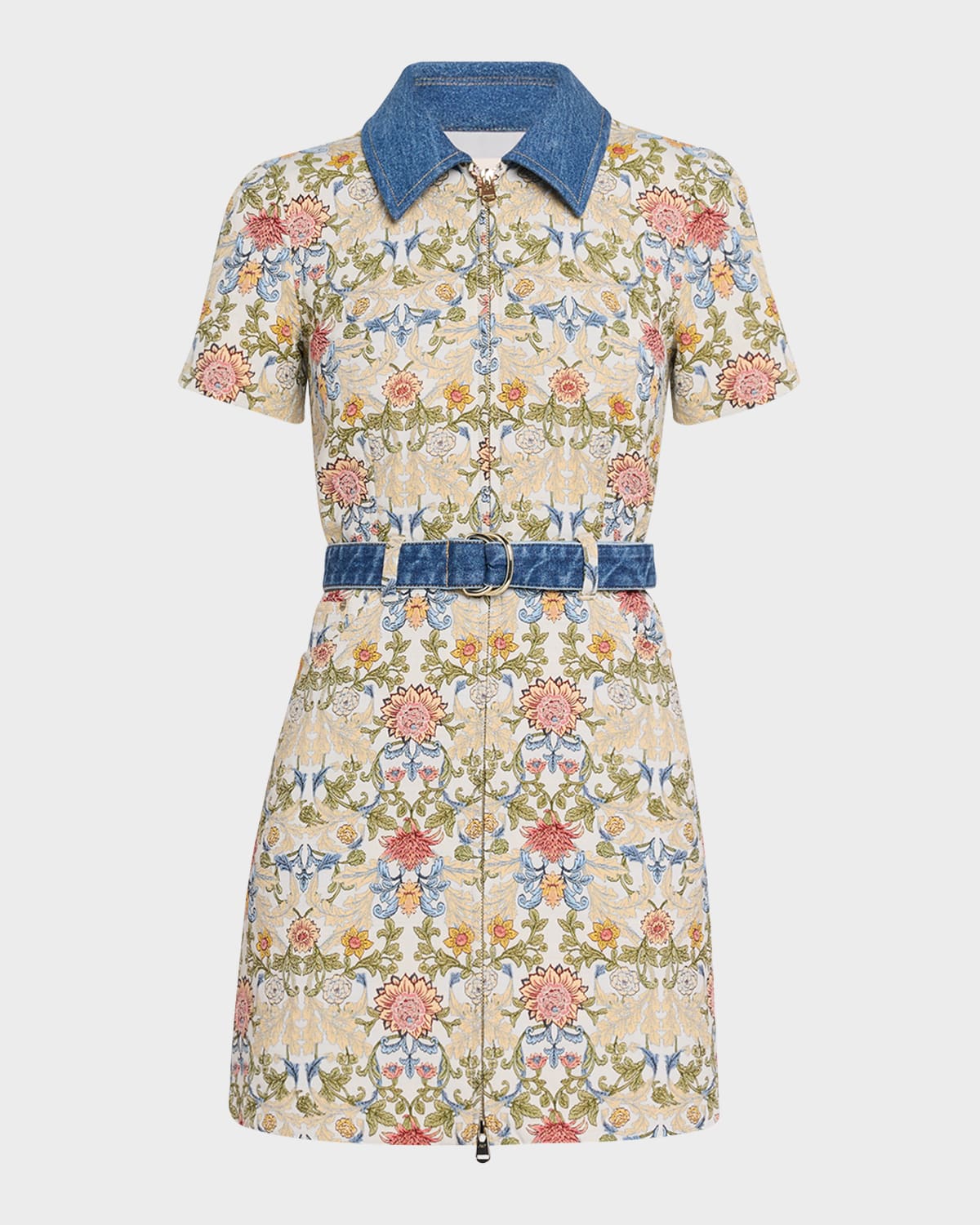 Cinq a Sept Bea Zip-Front Mini Dress