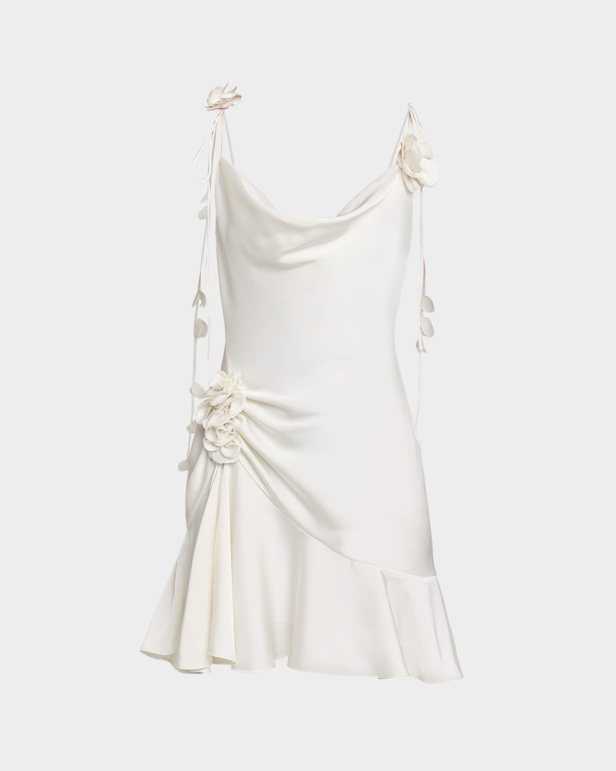 Cinq a Sept Beaded Flower Satin Mini Dress