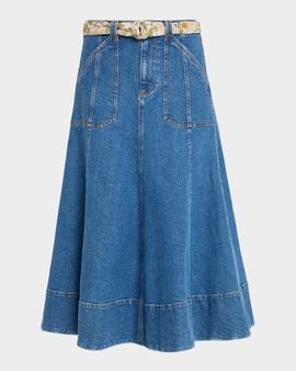Cinq a Sept Benji Denim Midi Skirt