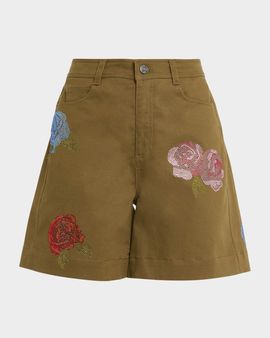 Cinq a Sept Betsy Heatset Roses Cargo Shorts