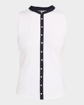 Cinq a Sept Beverly Knit Button-Front Top