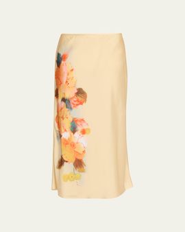 Cinq a Sept Carole Watercolor Floral Midi Skirt