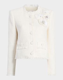Cinq a Sept Christie Crunchy Flower Tweed Jacket