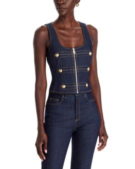 Cinq A Sept Cinq a Sept Abbot Scoop Neck Denim Top in Indigo