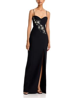 Cinq A Sept Cinq a Sept Amelina Embellished Side Slit Gown