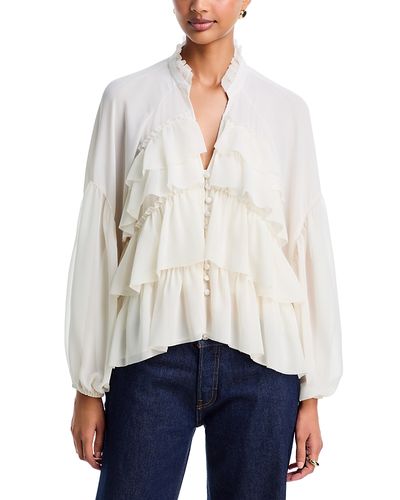 Cinq A Sept Cinq a Sept Amoura Stand Collar Ruffle Tiered Top
