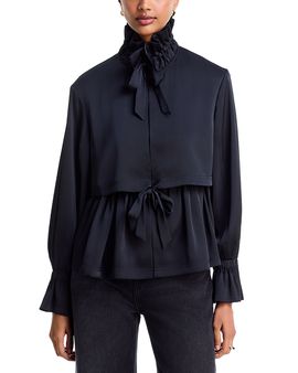 Cinq A Sept Cinq a Sept Azira Tie Neck Flared Cuff Jacket