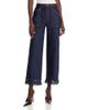 Cinq A Sept Cinq a Sept Benji Guipure Lace Trim Mid Rise Wide Leg Jeans in Indigo - 1