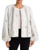 Cinq A Sept Cinq a Sept Benson Crystal Brooch Faux Fur Coat - 1