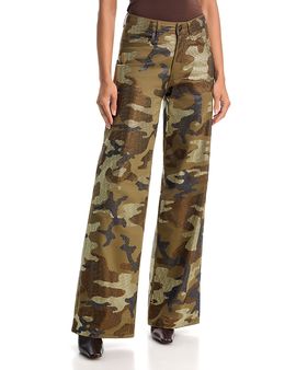 Cinq A Sept Cinq a Sept Blakely High Rise Straight Jeans in Camo Crystals