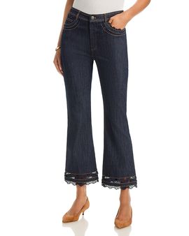 Cinq A Sept Cinq a Sept Guipure Lace Cropped Stevie Jeans in Indigo