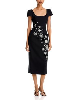 Cinq A Sept Cinq a Sept Ilana Embellished Square Neck Column Dress