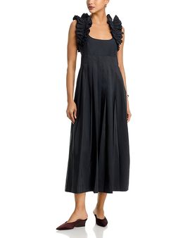 knee length dresses for ladies Ferrera Draped Jersey Midi Dress  SIMKHAI