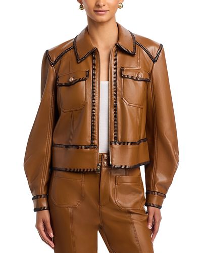 Cinq A Sept Cinq a Sept Kimmy Whipstitch Faux Leather Jacket