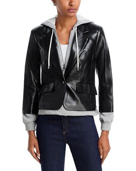 Cinq A Sept Cinq a Sept Le Petit Khloe Faux Leather Layered Blazer