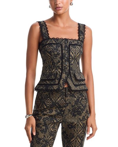 Cinq A Sept Cinq a Sept Myra Printed Patchwork Lace Top