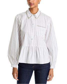 Cinq A Sept Cinq a Sept Nyomi Striped Peplum Top