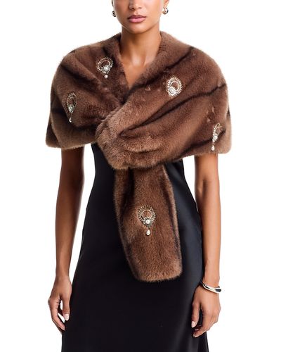 Cinq A Sept Cinq a Sept Pearl Drop Gianella Faux Fur Stole