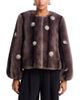 Cinq A Sept Cinq a Sept Pearl Drop Rhinestone Embellished Faux Fur Coat - 1