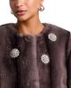 Cinq A Sept Cinq a Sept Pearl Drop Rhinestone Embellished Faux Fur Coat - 5